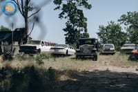 Декорации к фильму «Довженко» после обстрела