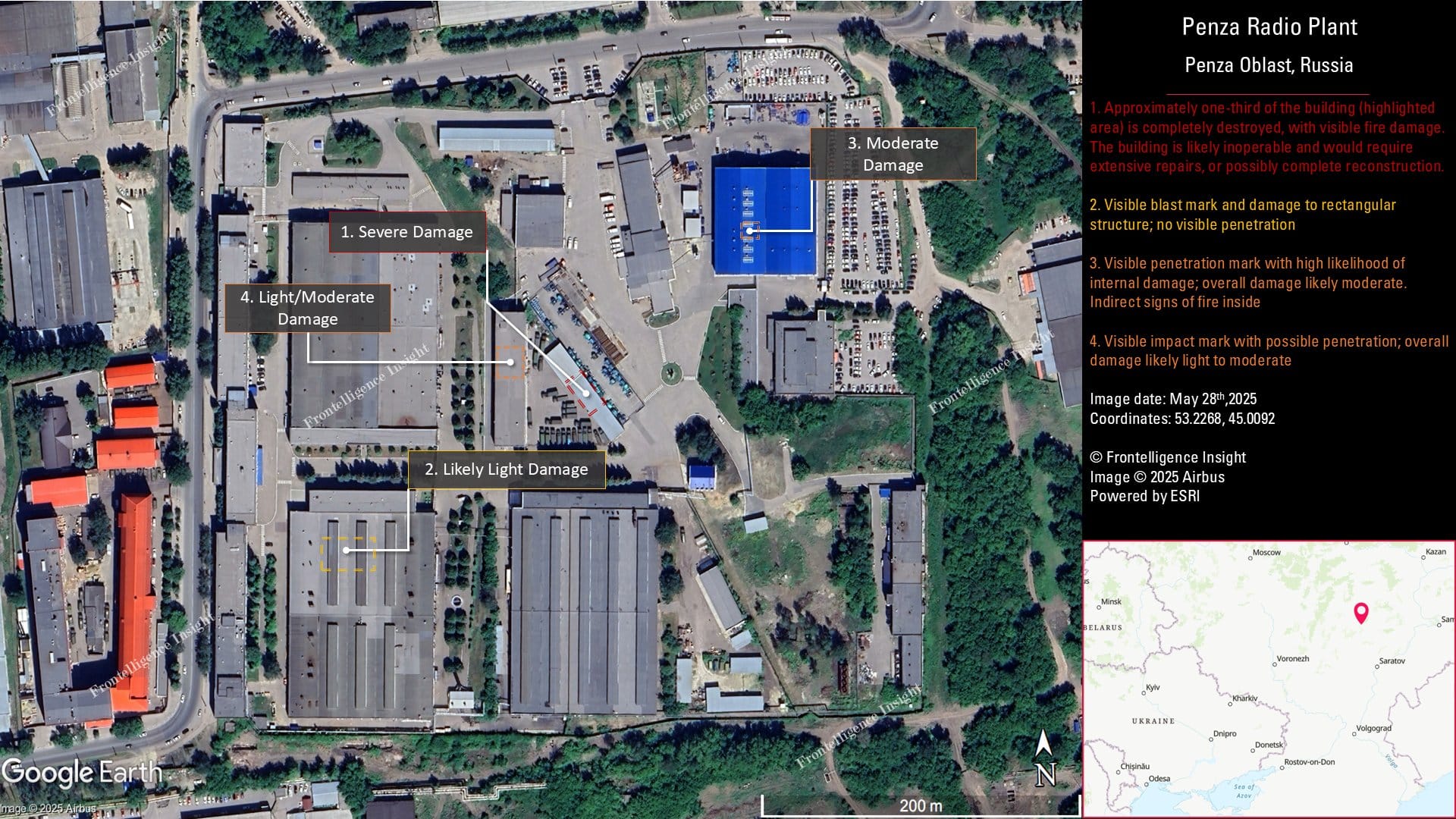 Последствия налета на предприятие «Радиозавод» в Пензе 31 июля 2025 года