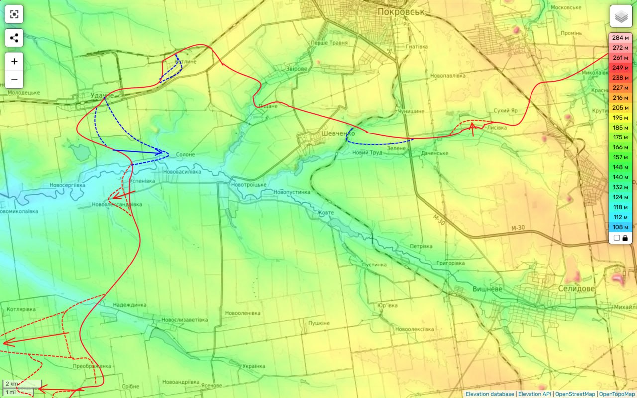 Ситуация к западу от Покровска по версии Юрия Подоляки 