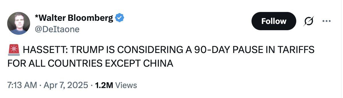 Сообщение в аккаунте Волтера Блумберга (в настоящее время удалено). Время на скриншоте соответствует тихоокеанскому времени (Лос-Анджелес, Сиэтл)