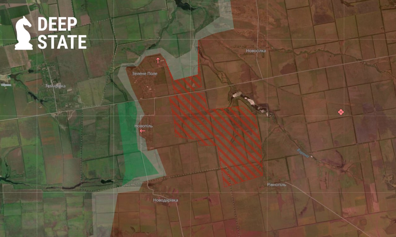 Ситуация в районе Ровнополя на южно-донецком направлении по версии DeepState