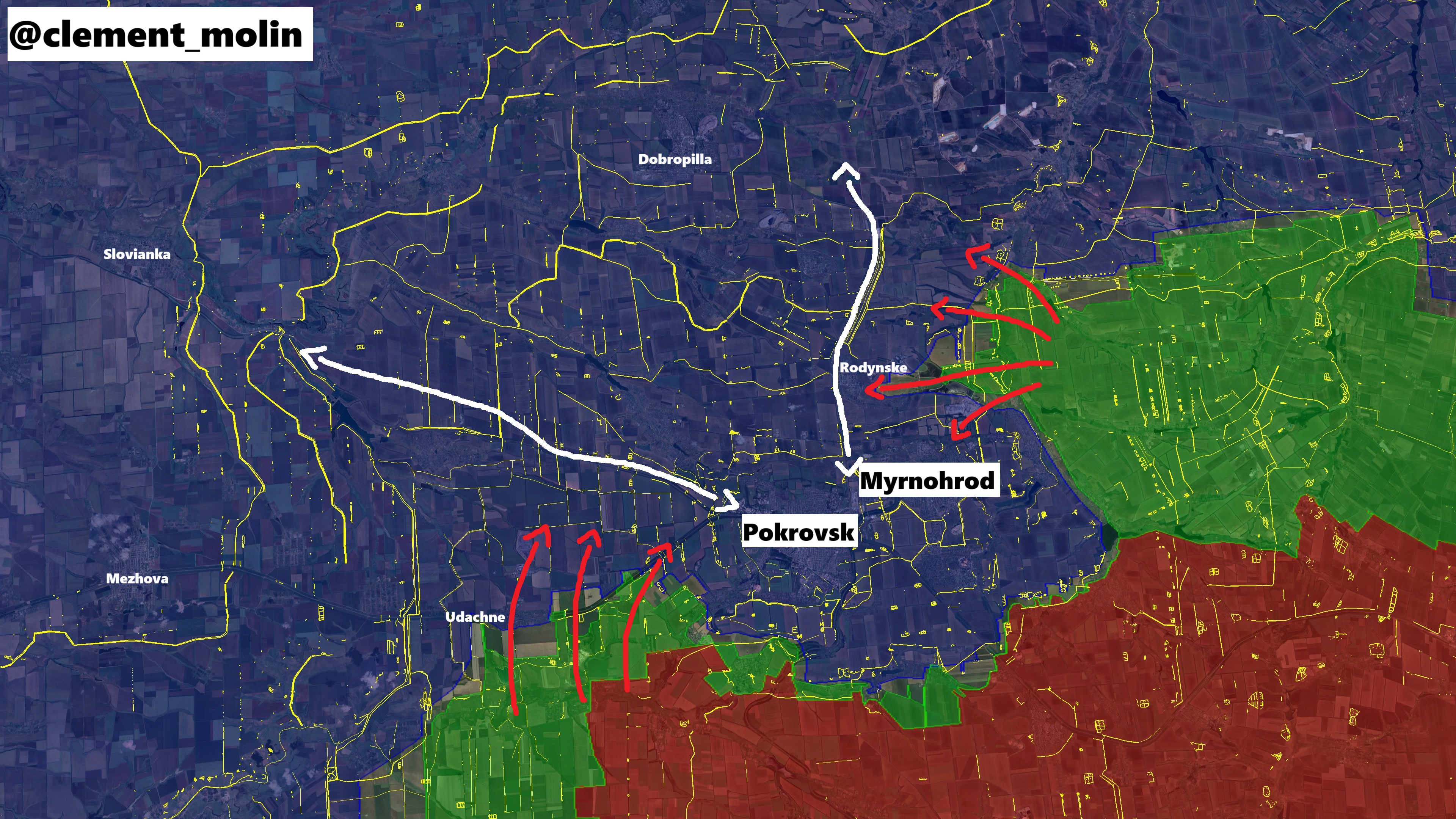 Ситуация на покровском направлении по версии аналитика под ником Clément Molin