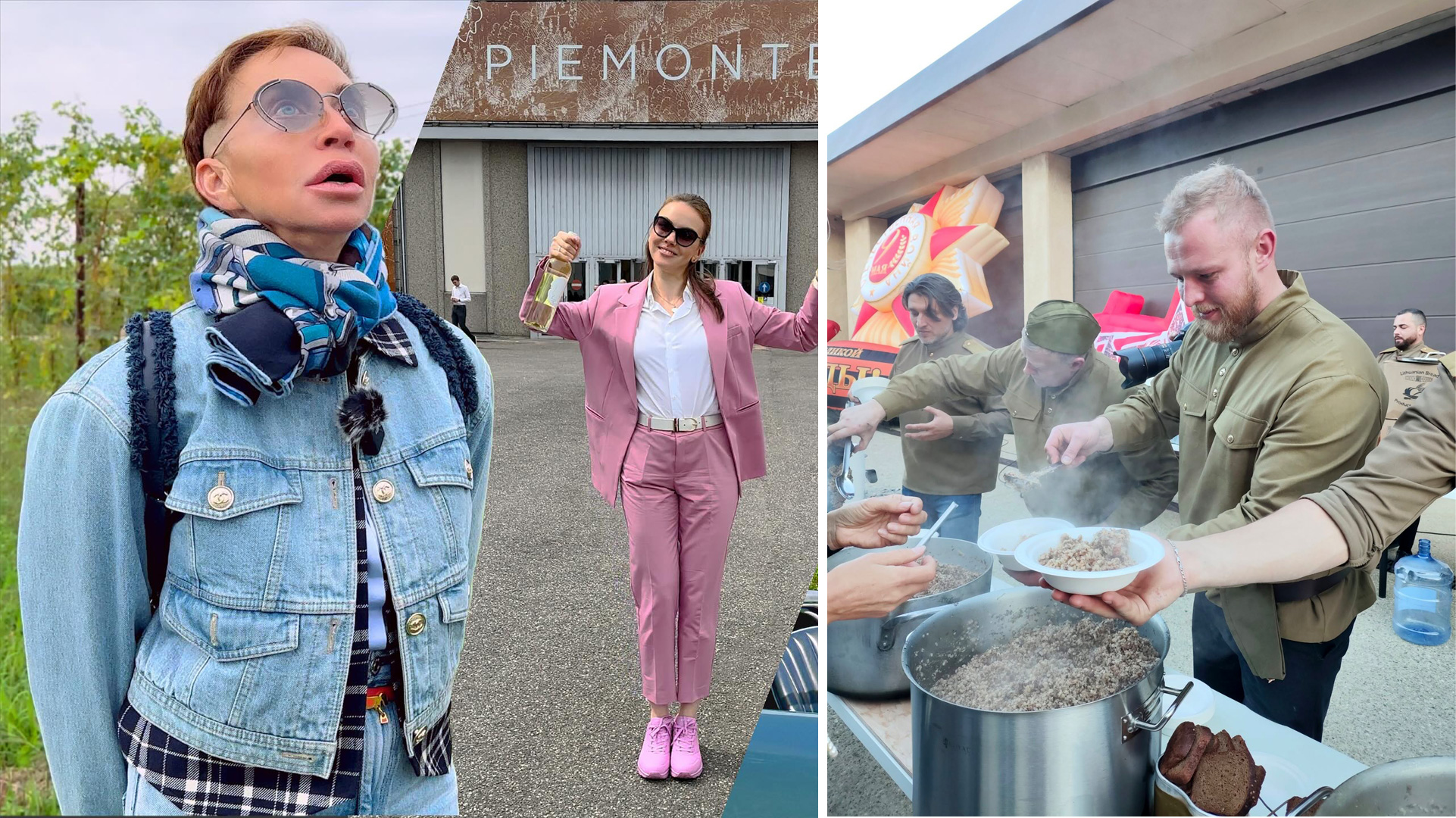 Людмила Боброва в Пьемонте, празднование 9 мая в La Piemontina  