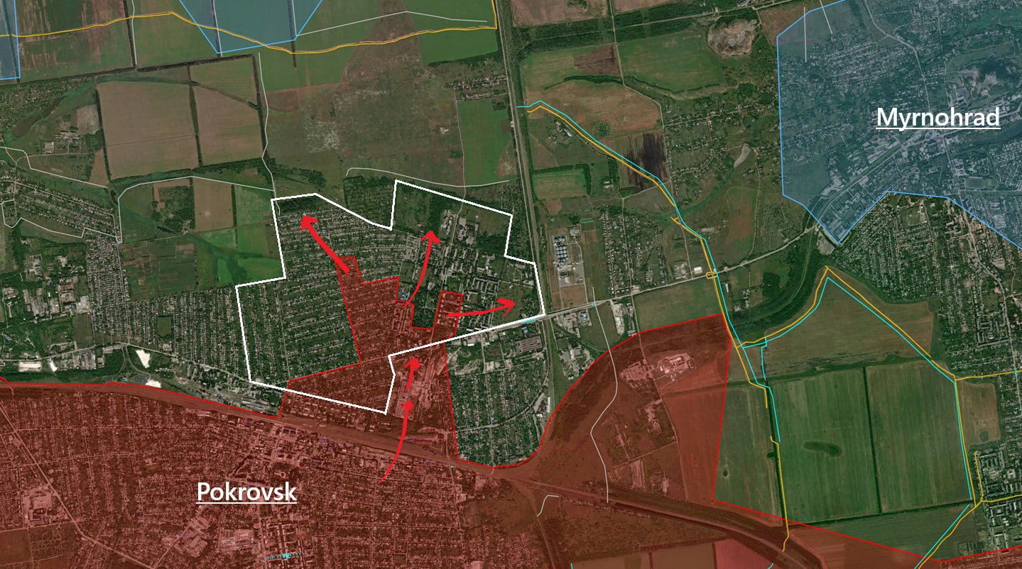 Ситуация в районе Покровска (до 2016 года — Красноармейск) по версии исследователя под ником Playfra